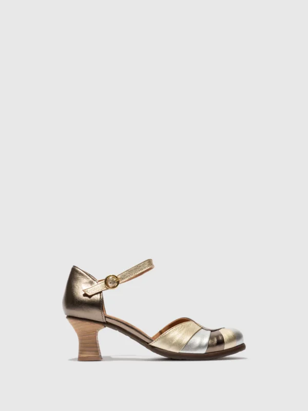Heel Shoes BESH087FLY GRAPHITE/SILVER/GOLD