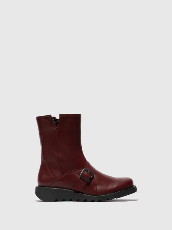 Buckle Ankle Boots SABE013FLY WINE