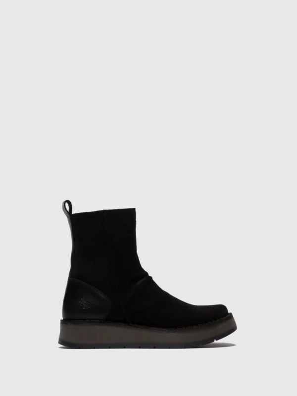 Zip Up Ankle Boots RENO053FLY OILSUEDE/RUG BLACK