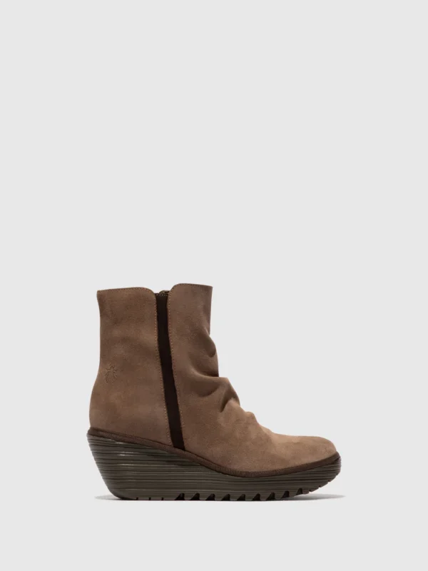 Zip Up Ankle Boots YOPA461FLY TAUPE/EXPRESSO