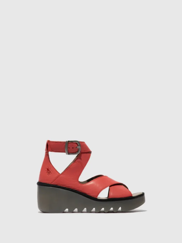 Buckle Sandals BYRE410FLY RASPBERRY