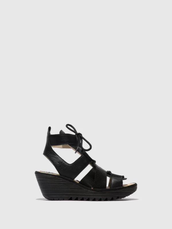 Lace-up Sandals YACA413FLY BLACK