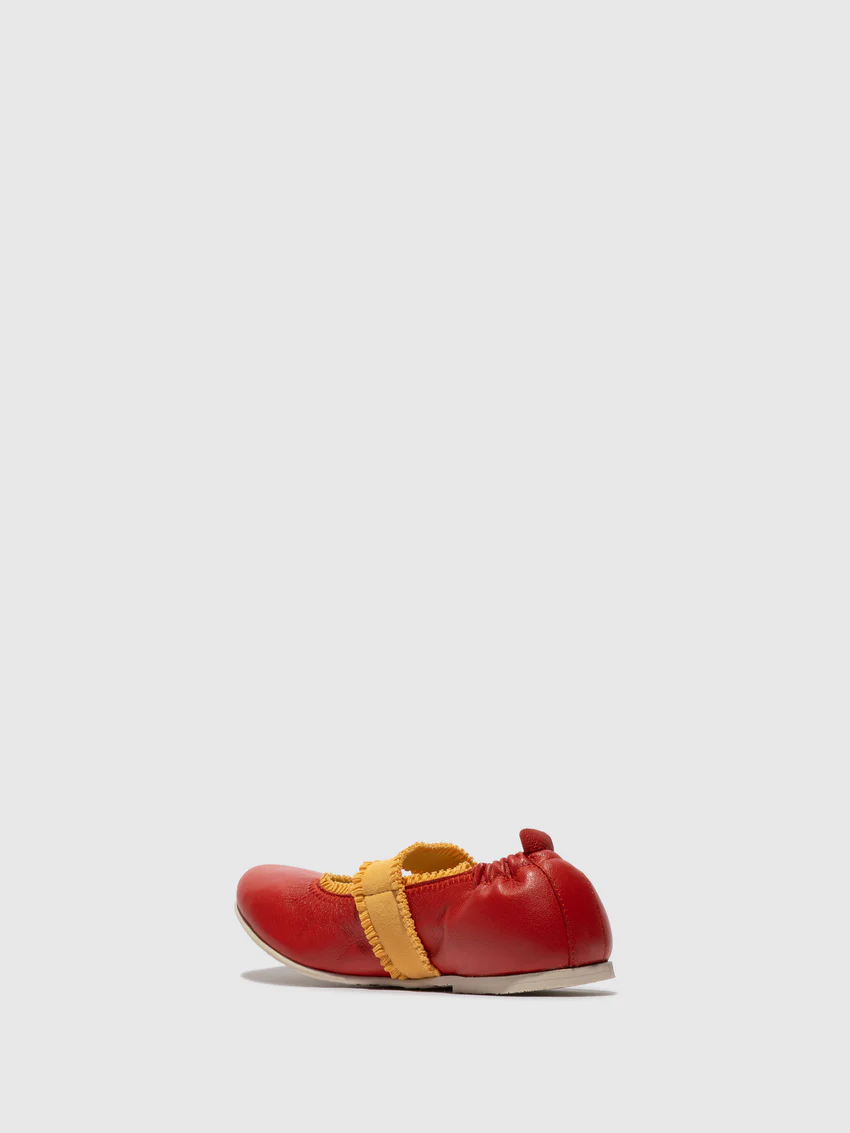 Elasticated Ballerinas GECH253FLY DEVIL RED/YELLOW - Image 3