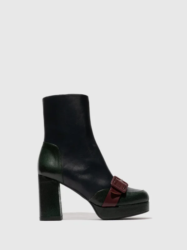 Zip Up Ankle Boots EFOL352FLY EMERALD/NAVY/PURPLE