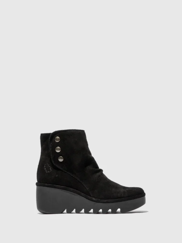 Zip Up Ankle Boots BROM344FLY OILSUEDE BLACK