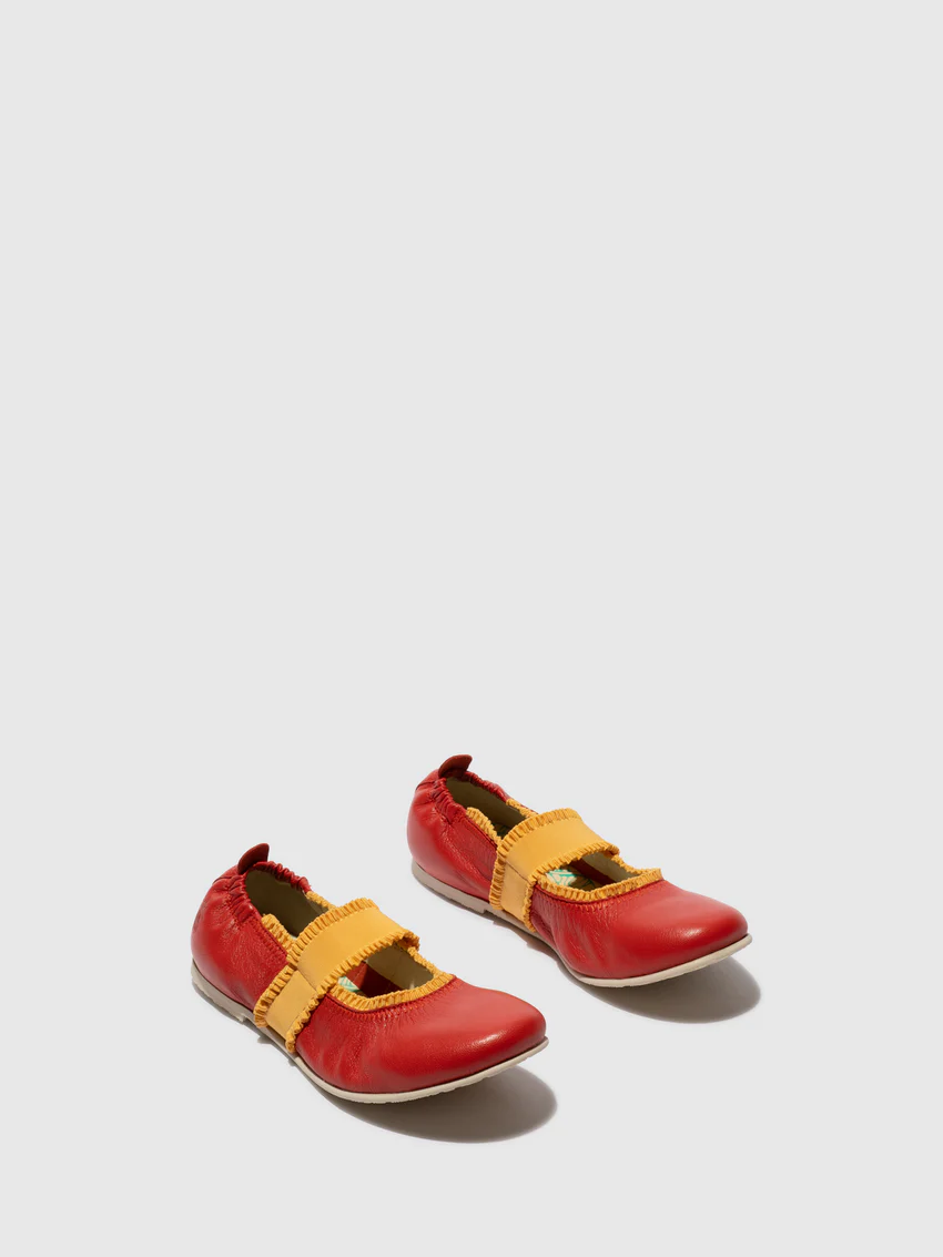 Elasticated Ballerinas GECH253FLY DEVIL RED/YELLOW - Image 2